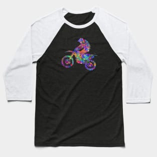 Motocross dirt bike watercolor art Baseball T-Shirt